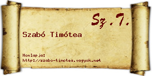 Szabó Timótea névjegykártya